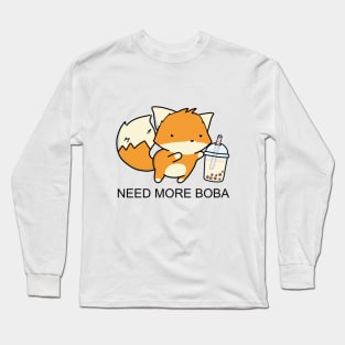 Little Fox Needs More Boba! Long Sleeve T-Shirt